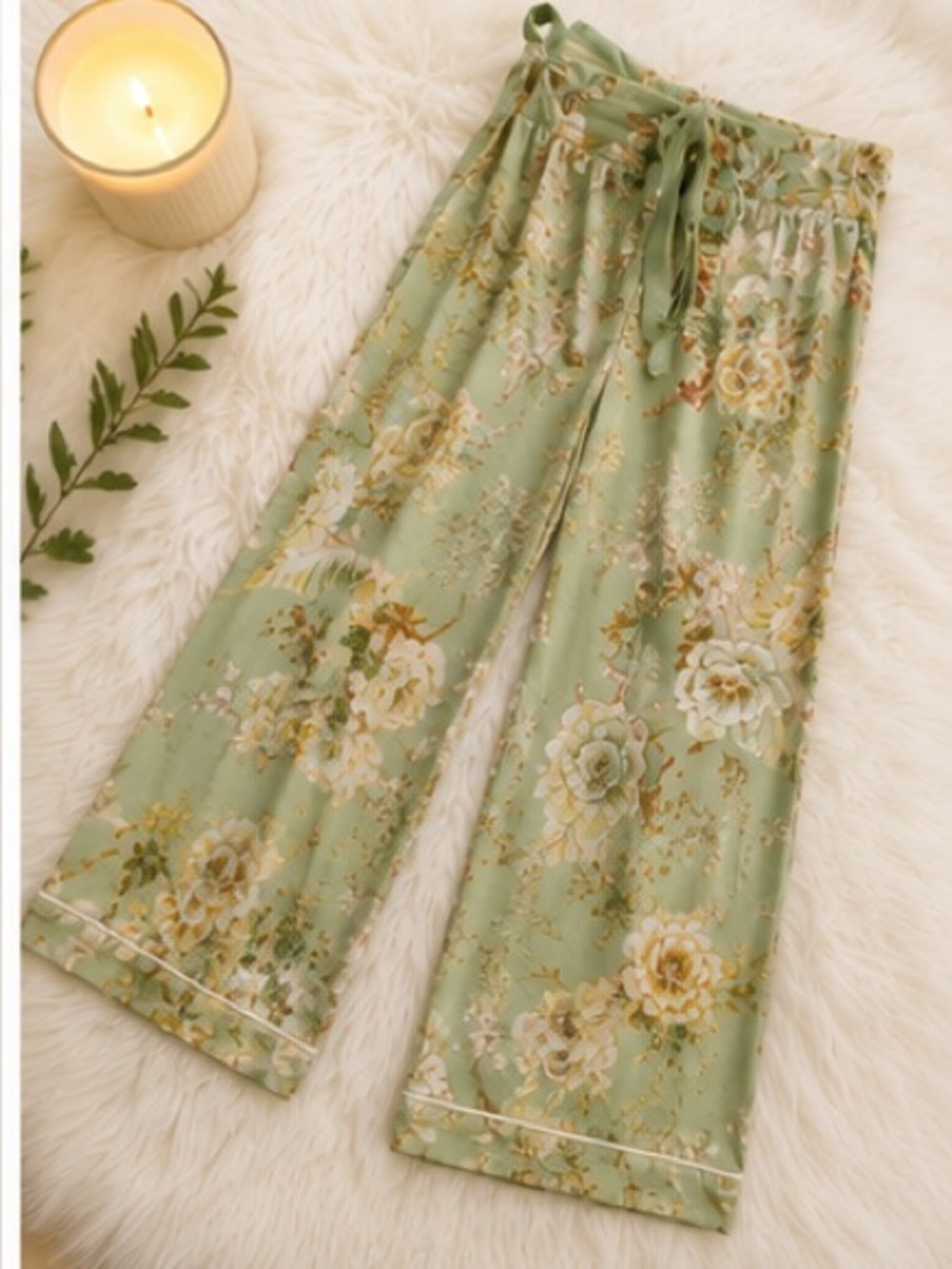 Papinelle Floral Modal Lounge Pants Pajama Pants Sage Green M